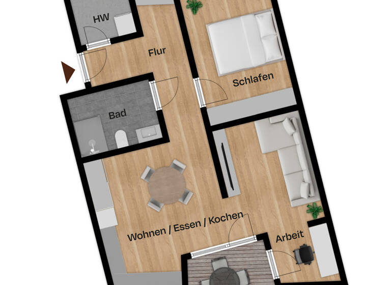 Wohnung zum Kauf provisionsfrei 440.090 € 2 Zimmer 63 m²<br/>Wohnfläche 1.<br/>Geschoss St Johannis Nürnberg 90419