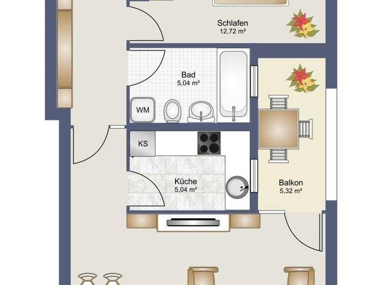 Wohnung zum Kauf 245.000 € 2,5 Zimmer 55 m² Hauptstrasse 25 Höchst 6973