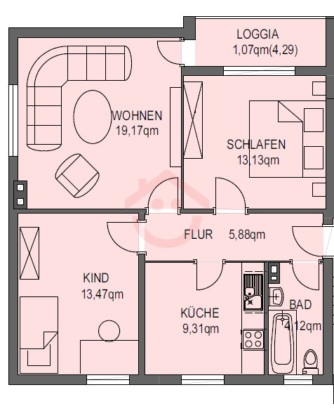 Wohnung zur Miete 575 € 3 Zimmer 64 m²<br/>Wohnfläche 1.<br/>Geschoss Berliner Straße 11 Dillenburg Dillenburg 35683