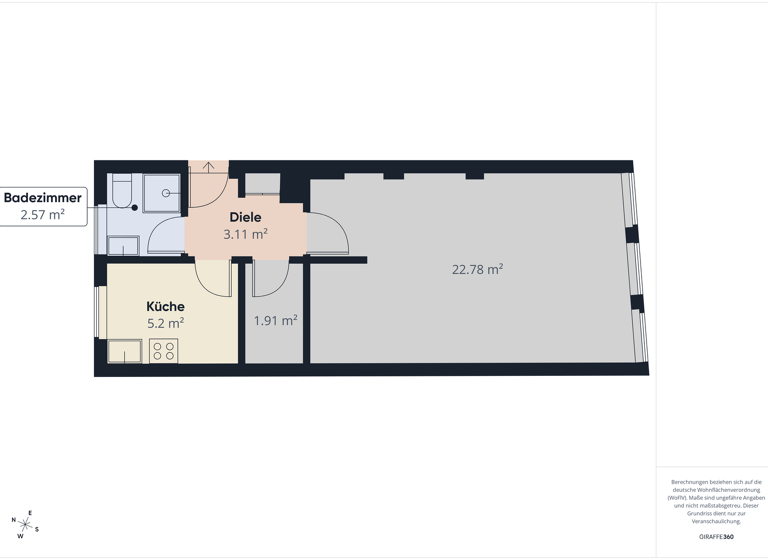 Studio zur Miete 410 € 1 Zimmer 39 m² 2. Geschoss Bad Hersfeld 36251