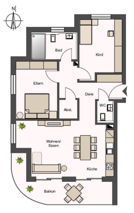 Wohnung zum Kauf 361.574 € 3 Zimmer 69,4 m²<br/>Wohnfläche 1.<br/>Geschoss Auenstein Auenstein-Ilsfeld 74360