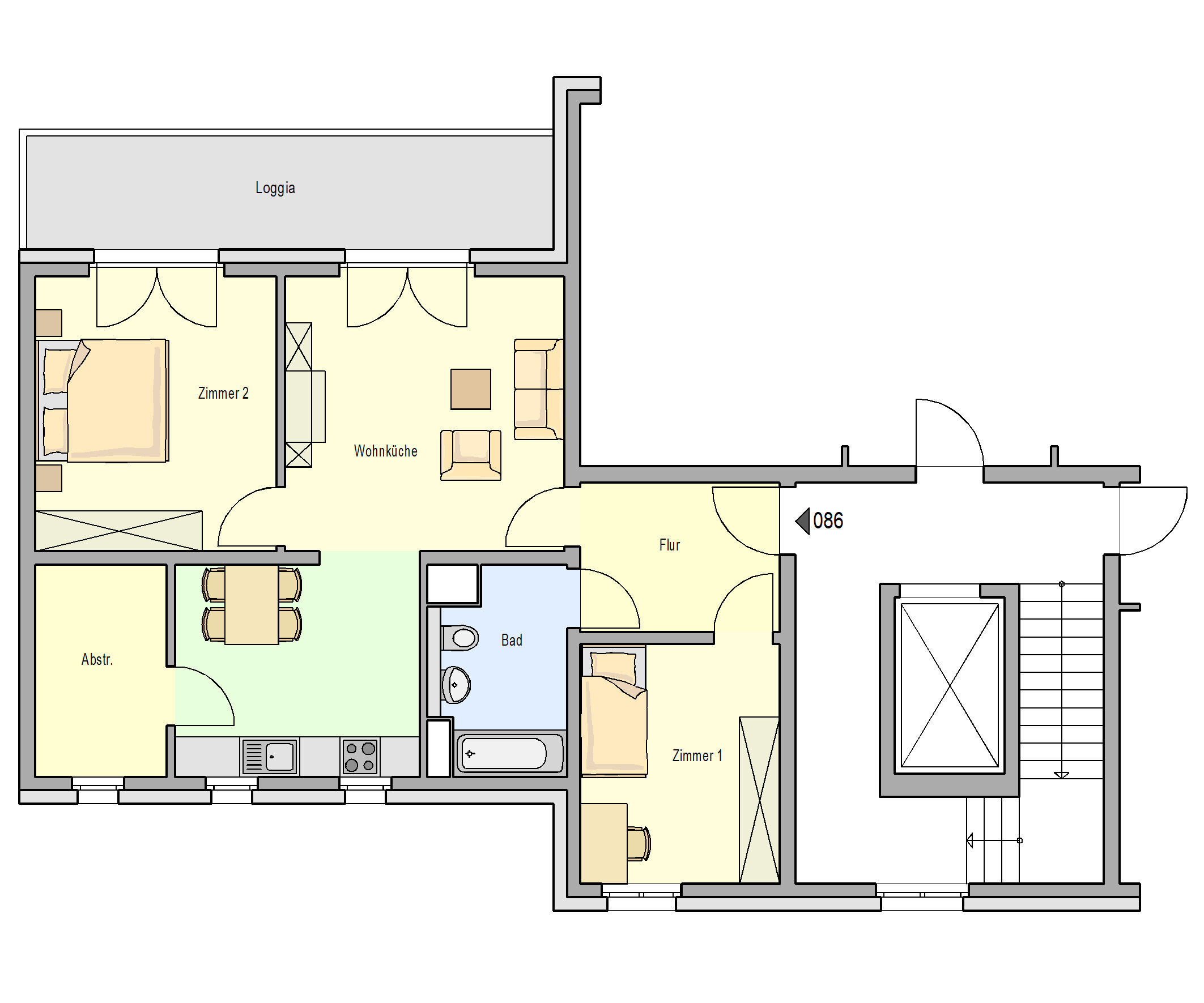 Wohnung zur Miete nur mit Wohnberechtigungsschein 763 € 3 Zimmer 75 m²<br/>Wohnfläche 5.<br/>Geschoss ab sofort<br/>Verfügbarkeit Regensburger Straße 342 Zerzabelshof Nürnberg 90480