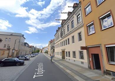 Wohnung zur Miete 515 € 3 Zimmer 92 m² Geschoss 2/3 frei ab sofort Töpferstraße 47 Innenstadt Bautzen 02625