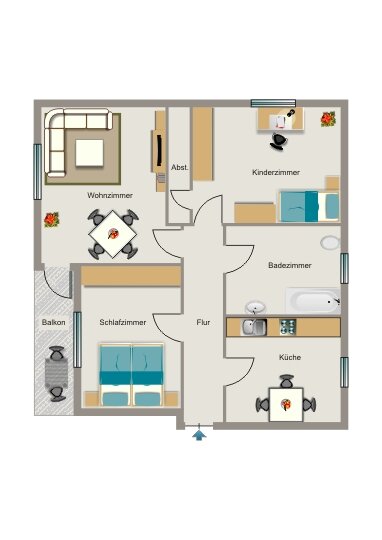 Wohnung zur Miete 548 € 3,5 Zimmer 62,6 m²<br/>Wohnfläche EG<br/>Geschoss 01.04.2025<br/>Verfügbarkeit Bürkenweg 4 Kray Essen 45309