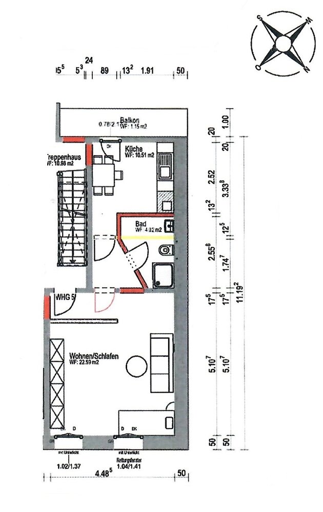 Wohnung zur Miete 790 € 1 Zimmer 41 m²<br/>Wohnfläche 1.<br/>Geschoss Baden-Baden - Kernstadt Baden-Baden 76530