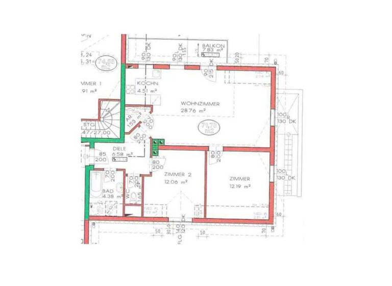 Wohnung zur Miete 534 € 3 Zimmer 71,2 m² 2. Geschoss Nöchling 3691