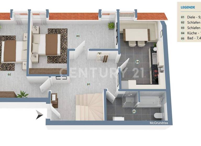Wohnung zur Miete 2.000 € 6,5 Zimmer 202 m² 2. Geschoss frei ab 01.03.2026 Mutterstadt 67112