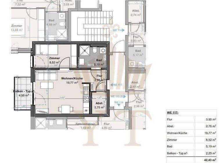 Wohnung zur Miete - Erstbezug 699 € 2 Zimmer 42,4 m² 2. Geschoss Biesenthal 16359