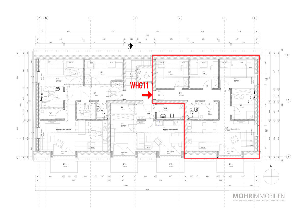 Wohnung zur Miete 1.250 € 4 Zimmer 90 m²<br/>Wohnfläche 01.04.2025<br/>Verfügbarkeit Bahnhofsstraße 3 Hatterwüsting II Hatten 26209