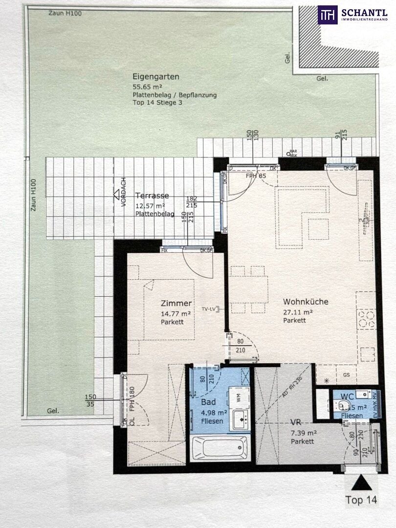 Wohnung zum Kauf 280.000 € 2 Zimmer 55,4 m²<br/>Wohnfläche EG<br/>Geschoss Kellerberggasse Wien 1230