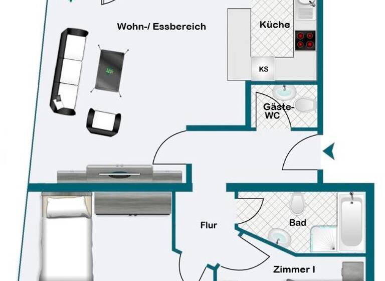 Wohnung zum Kauf 650.000 € 3 Zimmer 80 m² 2. Geschoss Ostend Frankfurt am Main 60316