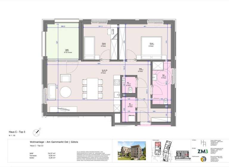 Wohnung zur Miete 1.226 € 3 Zimmer 74,6 m² 2. Geschoss frei ab sofort Hauptstraße 31 C Götzis 6840