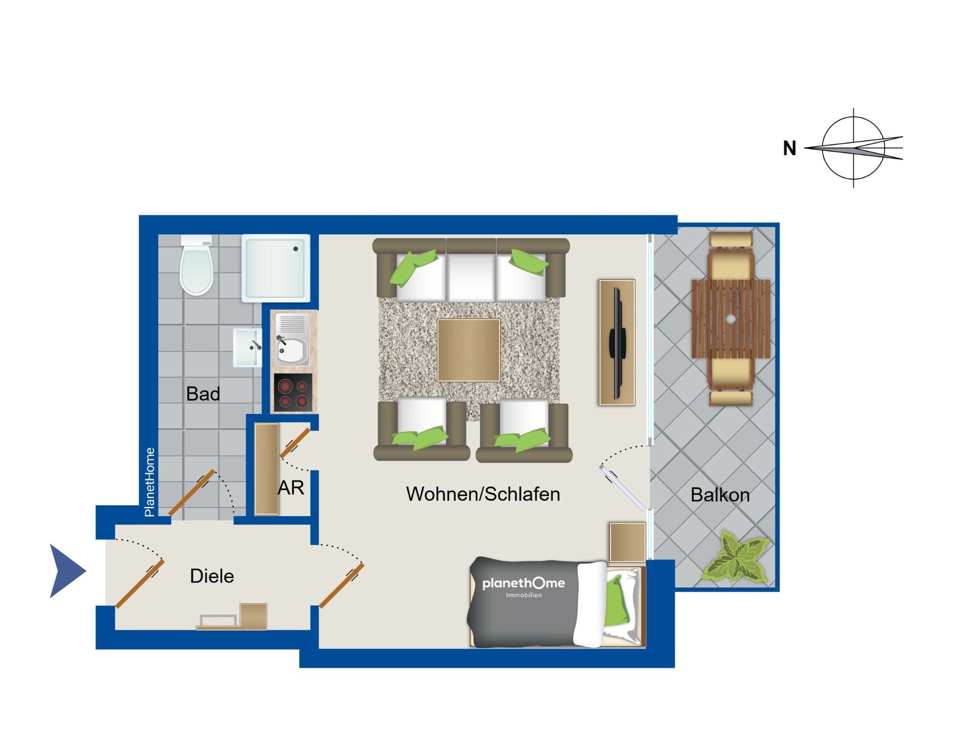 Studio zum Kauf 119.000 € 1 Zimmer 33 m²<br/>Wohnfläche 1.<br/>Geschoss Roxel Münster 48161