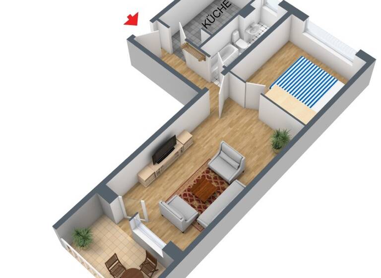 Wohnung zur Miete 360 € 2 Zimmer 51 m² 2. Geschoss Entenplan 5 Merseburg 06217