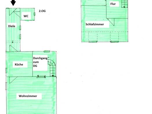 Wohnung zur Miete 440 € 2 Zimmer 66,2 m² 2. Geschoss frei ab sofort Marktstraße 46 Zentrum Rudolstadt 07407