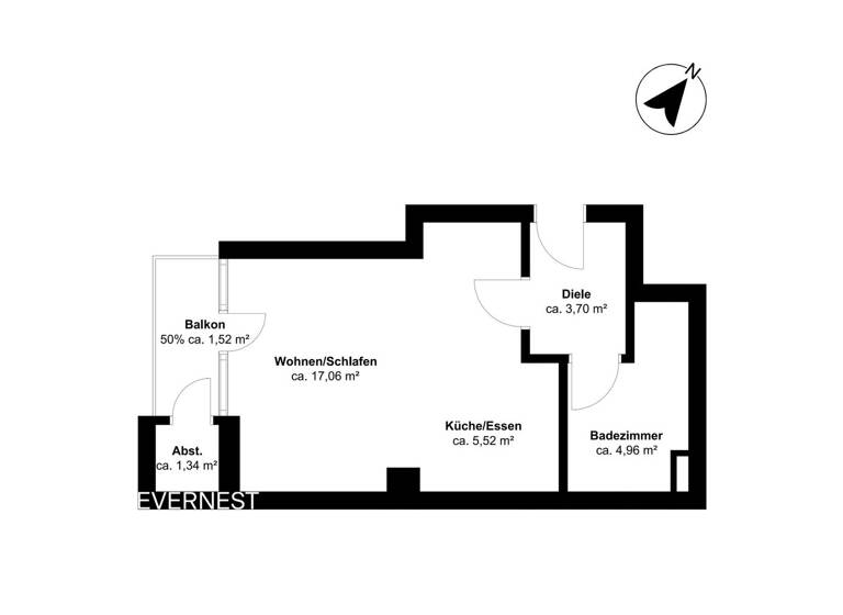 Studio zum Kauf 185.000 € 1 Zimmer 32,6 m² 2. Geschoss Pempelfort Düsseldorf 40477