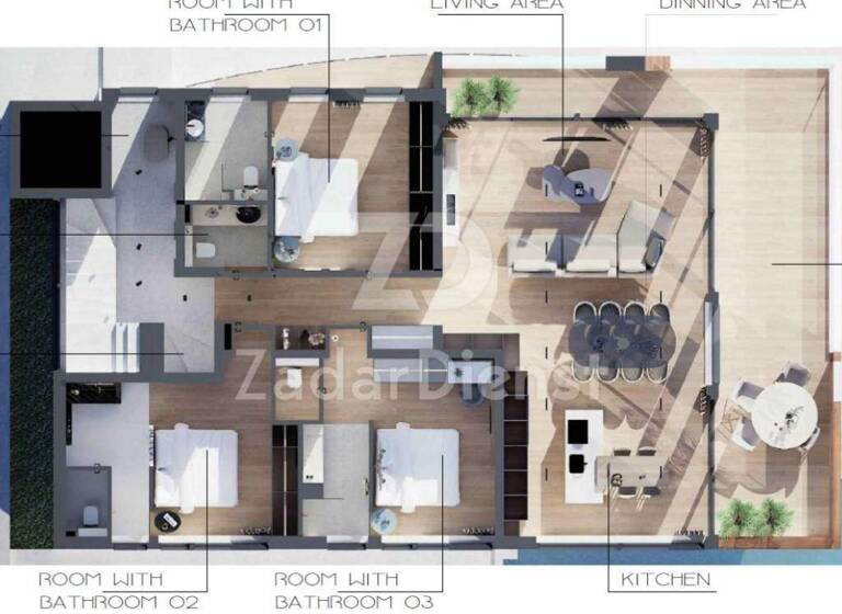 Wohnung zum Kauf 4 Zimmer 342 m² 2. Geschoss Sukosan Sukosan