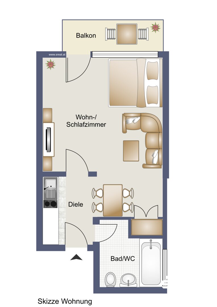 Wohnung zum Kauf 149.900 € 27 m²<br/>Wohnfläche 1.<br/>Geschoss Matin Bürserberg 6707