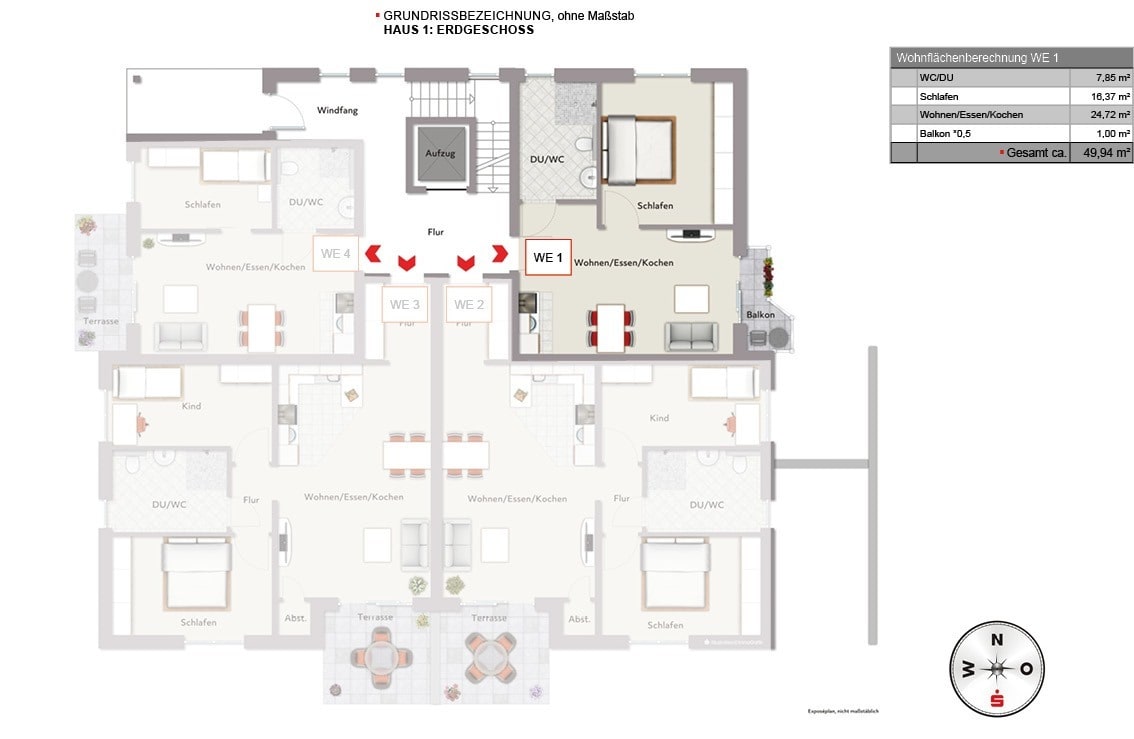 Wohnung zum Kauf provisionsfrei 221.000 € 2 Zimmer 49,9 m²<br/>Wohnfläche Stukenbrock Schloß Holte-Stukenbrock 33758