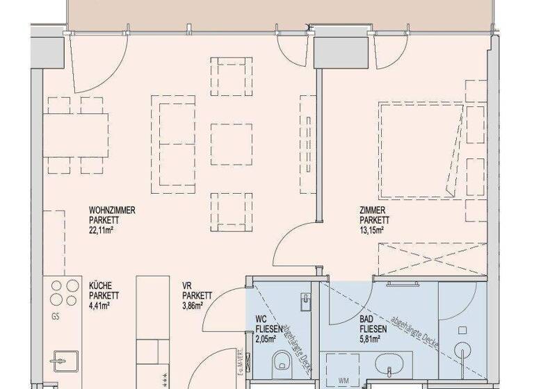 Wohnung zur Miete - Erstbezug 1.278 € 2 Zimmer 51,4 m² 33. Geschoss Donau-City-Straße Wien 1220