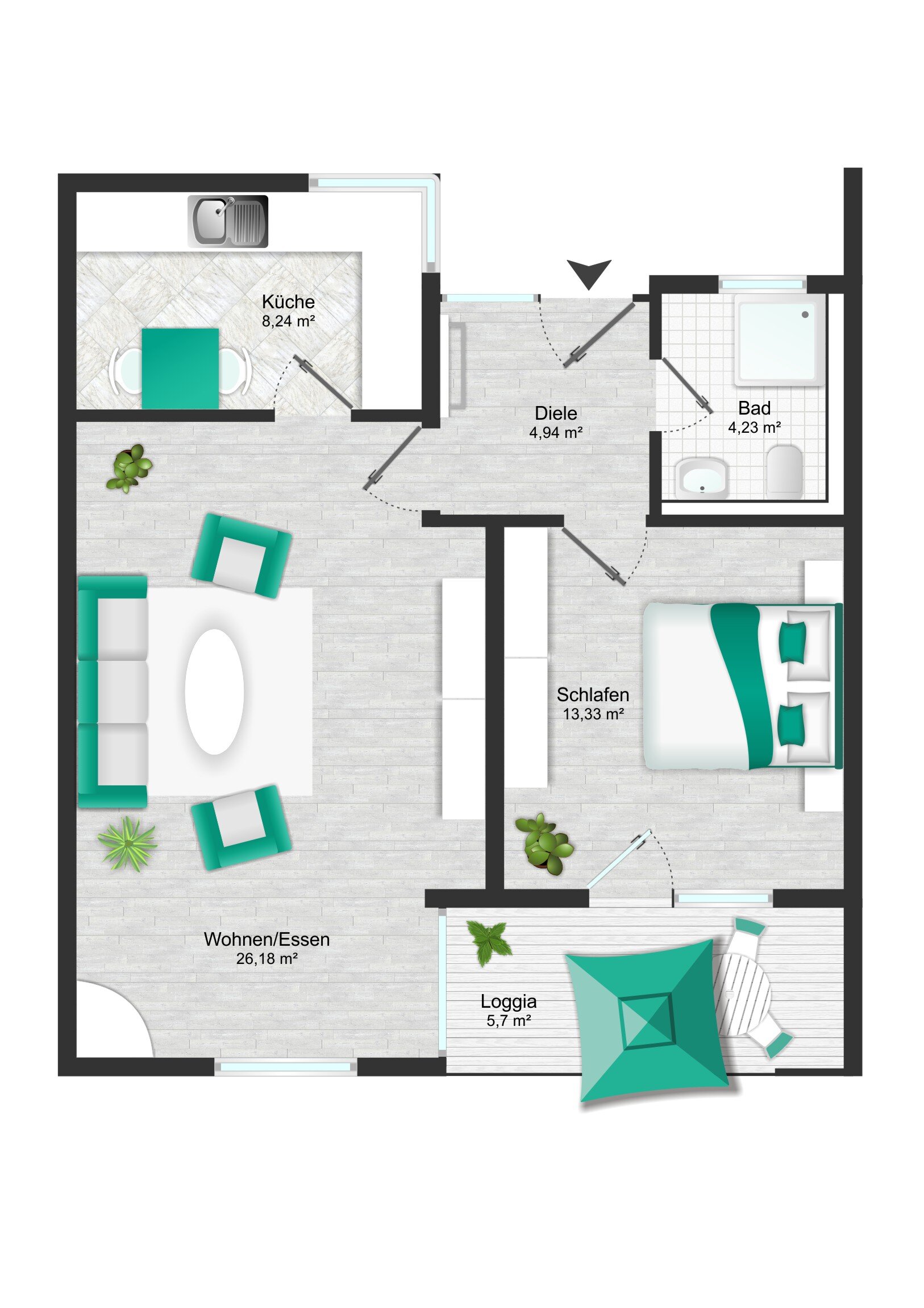 Wohnung zum Kauf 169.000 € 2 Zimmer 61 m²<br/>Wohnfläche EG<br/>Geschoss Philippsburg Philippsburg 76661