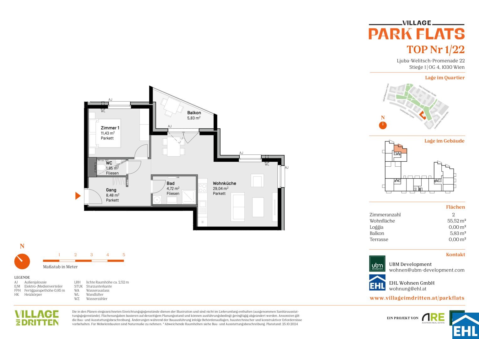 Wohnung zum Kauf 322.000 € 2 Zimmer 55,5 m²<br/>Wohnfläche 4.<br/>Geschoss Ljuba-Welitsch-Promenade Wien 1030