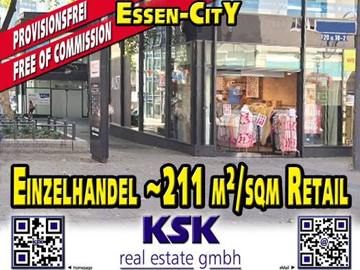 Laden zur Miete provisionsfrei 6.921 € 211 m² Verkaufsfläche Stadtkern Stadtbezirk I 45127