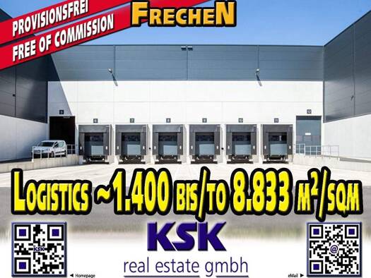 Logistikzentrum zur Miete provisionsfrei 1.400 m² Lagerfläche teilbar von 1.400 m² bis 8.833 m² Frechen 50226