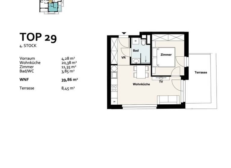 Wohnung zum Kauf - Erstbezug 327.457 € 2 Zimmer 39,9 m² 4. Geschoss Baumergasse 2a Wien 1210