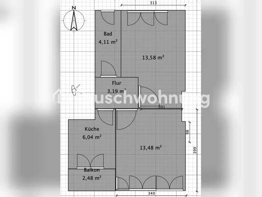 Wohnung zur Miete Tauschwohnung 385 € 2 Zimmer 42 m² 2. Geschoss Tempelhof Berlin 12099