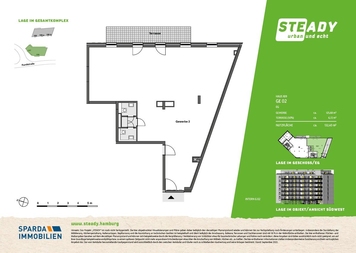 Bürofläche zum Kauf provisionsfrei 598.000 € 1 Zimmer 125,7 m²<br/>Bürofläche Randstraße 109/109 a Stellingen Hamburg-Stellingen 22525