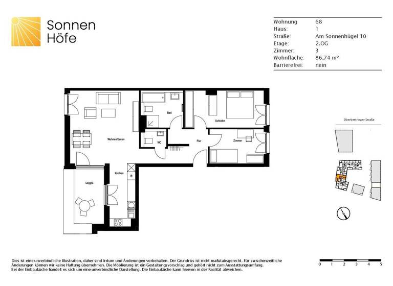 Wohnung zur Miete 1.040 € 3 Zimmer 86,7 m² 2. Geschoss frei ab 01.04.2026 Am Sonnenhügel 10 Schwäbisch Gmünd 73525