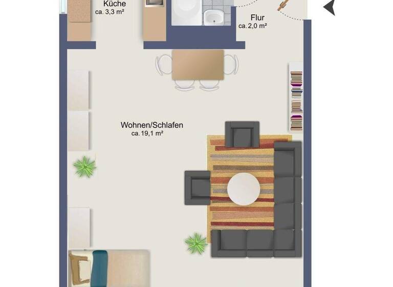 Studio zum Kauf 190.000 € 1 Zimmer 27,4 m² EG Barmbek-Süd Hamburg Barmbek-Süd 22081