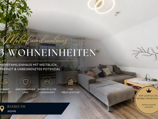 Mehrfamilienhaus zum Kauf 675.000 € 10 Zimmer 270 m² 872 m² Grundstück frei ab sofort Aichig Bayreuth 95448