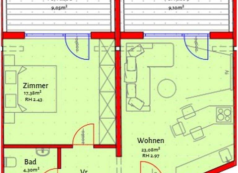 Wohnung zur Miete 1.050 € 2 Zimmer 50 m² 3. Geschoss Kinkstraße 21 Kufstein 6330