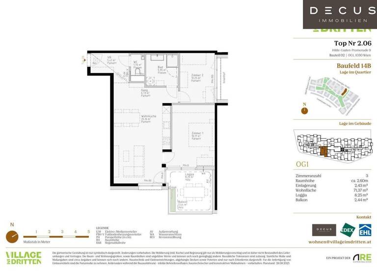 Wohnung zum Kauf - Erstbezug 565.000 € 3 Zimmer 71,4 m² 1. Geschoss Wien 1030