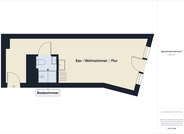 Studio zur Miete 745 € 1 Zimmer 25,1 m² 1. Geschoss frei ab sofort Michaelkirchstraße 21 Mitte Berlin 10179