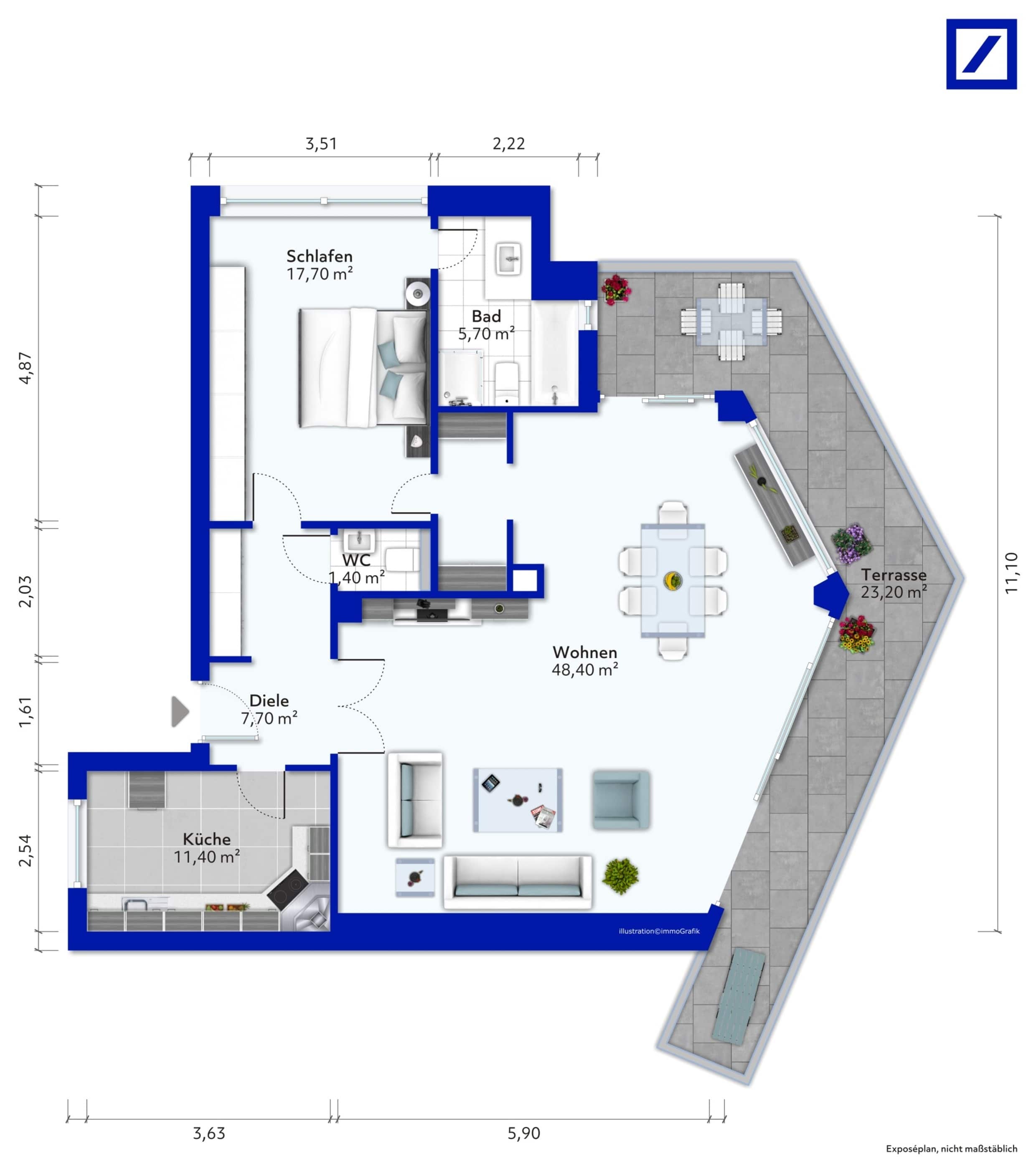 Wohnung zum Kauf 564.000 € 2 Zimmer 104 m²<br/>Wohnfläche 2.<br/>Geschoss ab sofort<br/>Verfügbarkeit Unterbilk Düsseldorf 40217