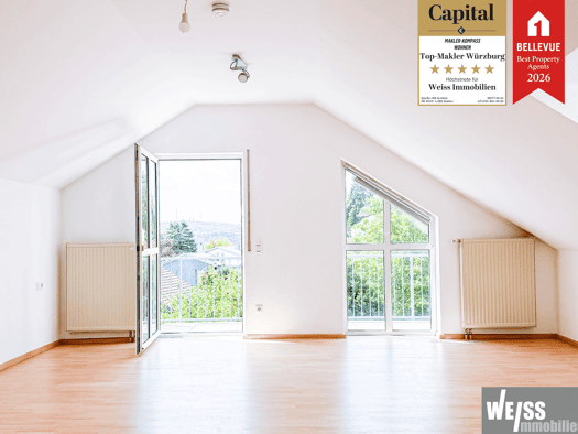 Wohnung zur Miete 625 € 1 Zimmer 50 m² 2. Geschoss Scharoldstraße 47 a Grombühl Würzburg 97080