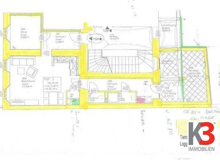 Wohnung zum Kauf 309.000 € 2 Zimmer 64 m² 2. Geschoss Innere Stadt Klagenfurt am Wörthersee 9020