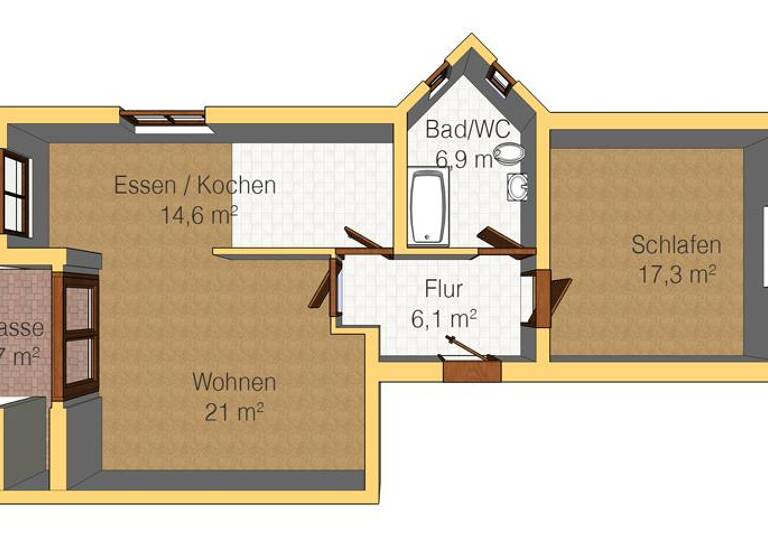 Wohnung zum Kauf 74.333 € 2 Zimmer 70,3 m² Louis-Lejeuné-Straße 1 Niederlungwitz Glauchau 08371