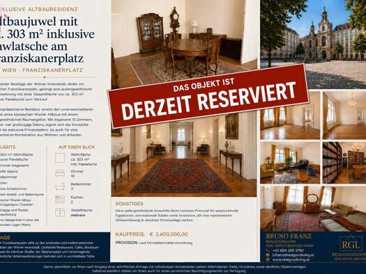 Wohnung zum Kauf 3.400.000 € 10 Zimmer 303 m² 3. Geschoss Innere Stadt 1010