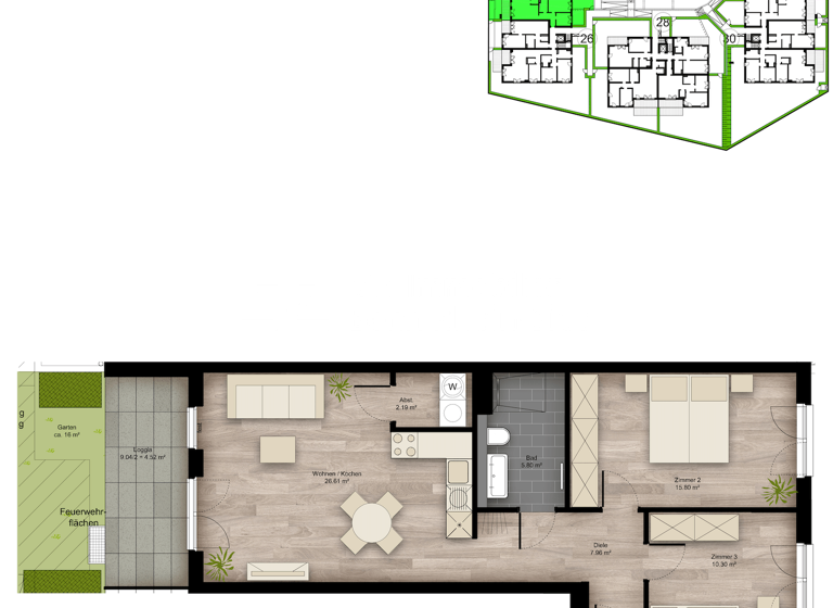 Wohnung zum Kauf - Erstbezug provisionsfrei 399.900 € 3 Zimmer 73,3 m² Elisabeth-Habeth-Weg 24-32 Witterschlick Alfter 53347