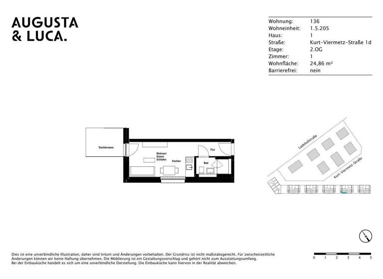 Studio zur Miete 525 € 1 Zimmer 24,9 m² 2. Geschoss Kurt-Viermetz-Straße 1d Innenstadt Augsburg 86150