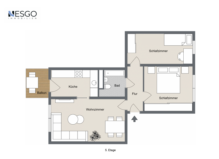 Wohnung zum Kauf 260.000 € 3 Zimmer 61 m² 5. Geschoss Neu-Hohenschönhausen Berlin 13059