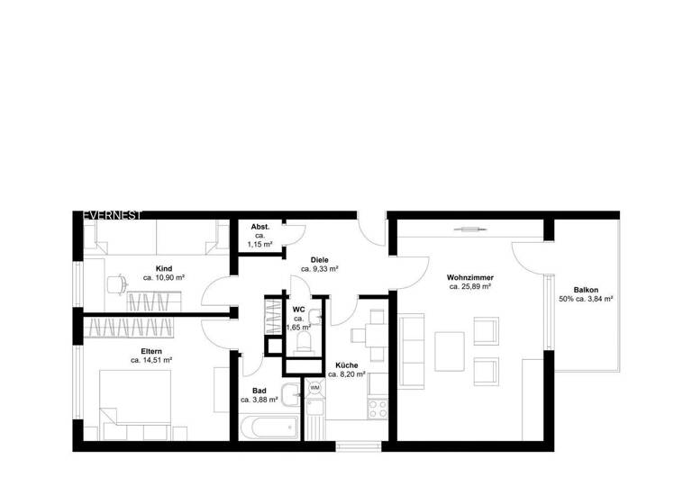 Wohnung zum Kauf 130.000 € 3 Zimmer 76 m² Lützenkirchen Leverkusen 51381