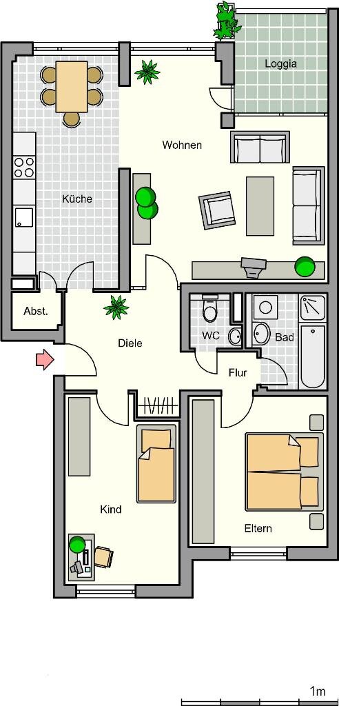 Wohnung zur Miete 959 € 3 Zimmer 90 m²<br/>Wohnfläche 4.<br/>Geschoss 01.02.2025<br/>Verfügbarkeit Bonhoefferstraße 11 Baumberg - Mitte Monheim 40789