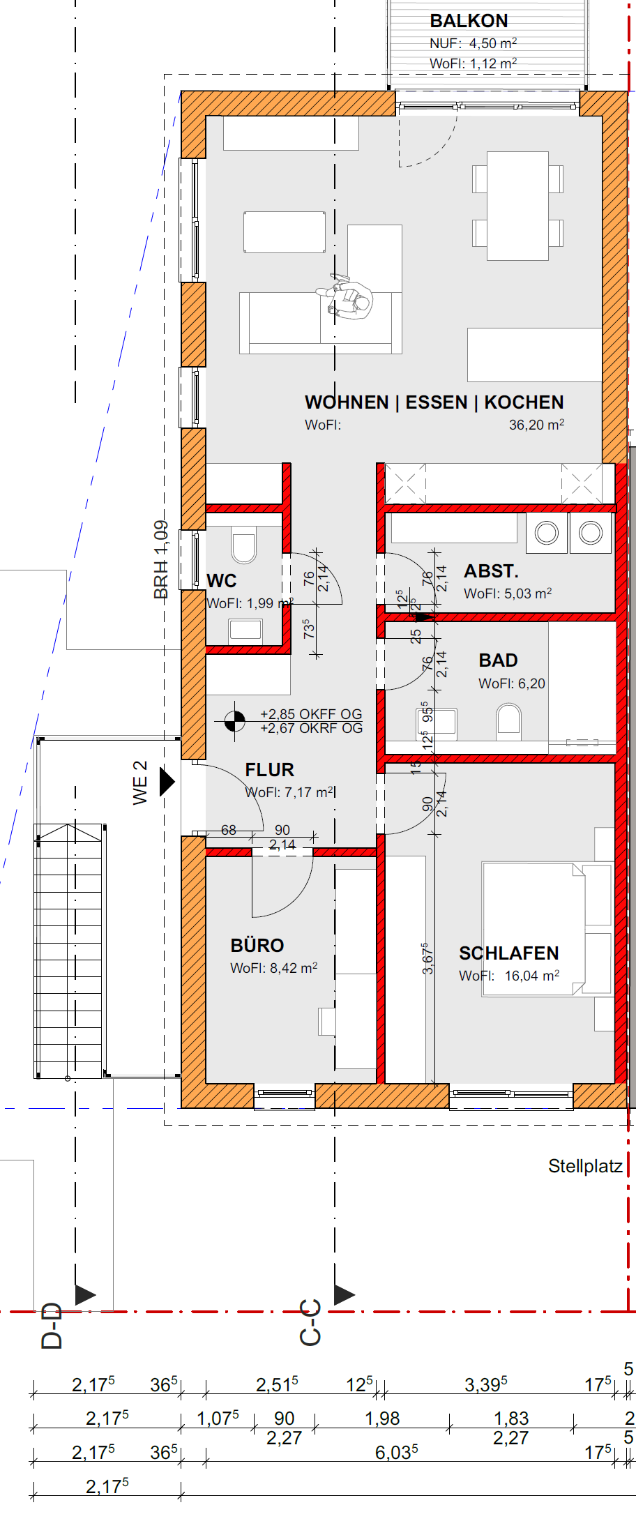 Wohnung zur Miete 900 € 2,5 Zimmer 82,2 m²<br/>Wohnfläche 1.<br/>Geschoss Margot-Kaufmann-Straße 8 Wittlich Wittlich 54516