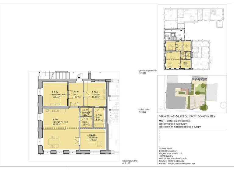 Wohnung zur Miete 1.165 € 4 Zimmer 122,2 m² 1. Geschoss frei ab 01.05.2026 Güstrow 18273