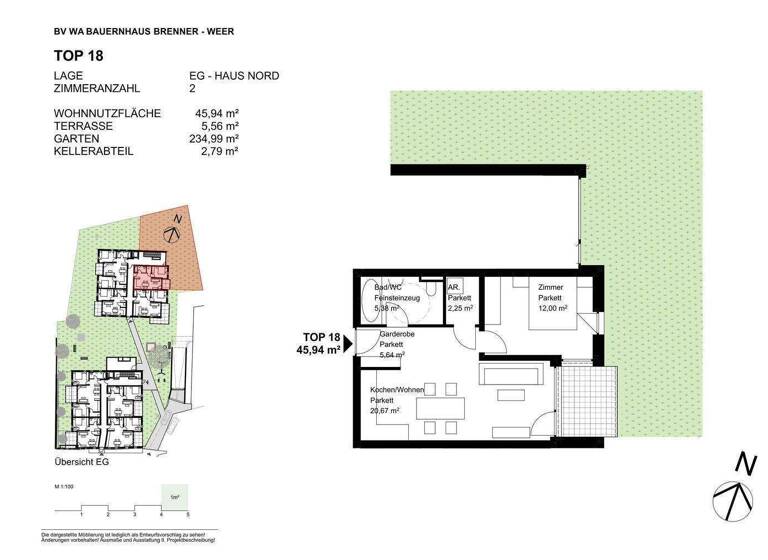 Wohnung zum Kauf provisionsfrei 332.000 € 2 Zimmer 45,9 m² EG Weer 6116